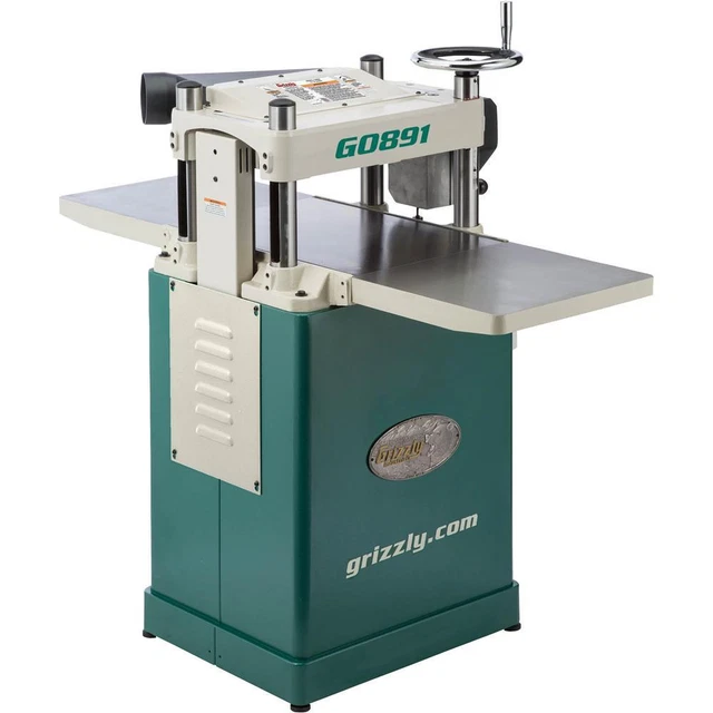 Grizzly G0891 15" 3 HP Fixed-Table Planer with Helical Cutterhead