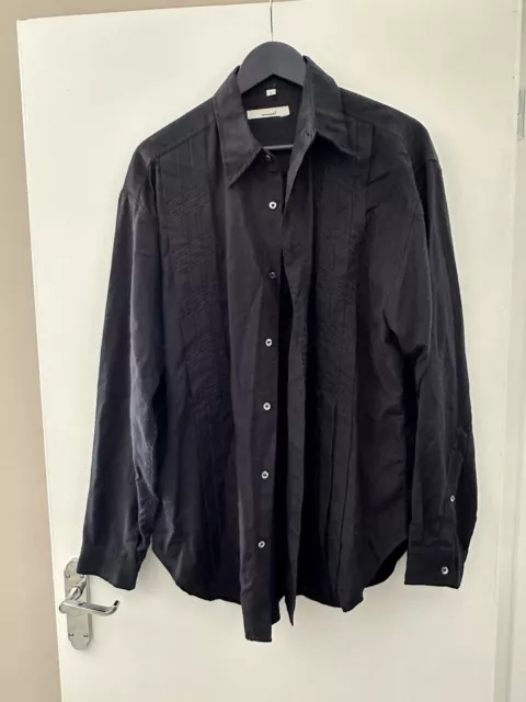 VINTAGE mens Avanti Shirt Black 90s casual top retro long sleeve Size Large