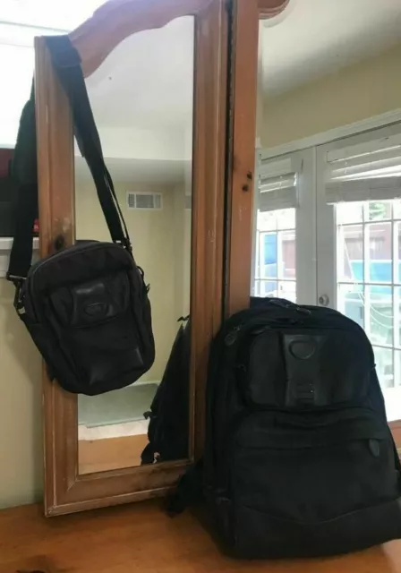 Tumi Expandable Backpack and Sling Crossbody bag both Black School College Work