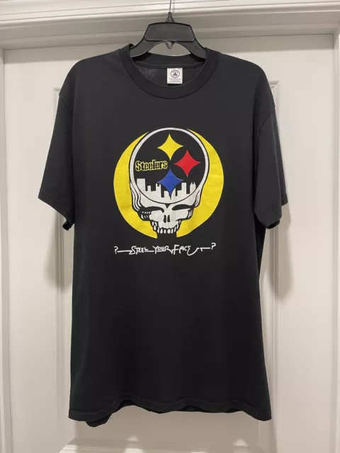VINTAGE GRATEFUL DEAD Shirt 1990s Band Promo Pittsburgh Steelers Steel ...
