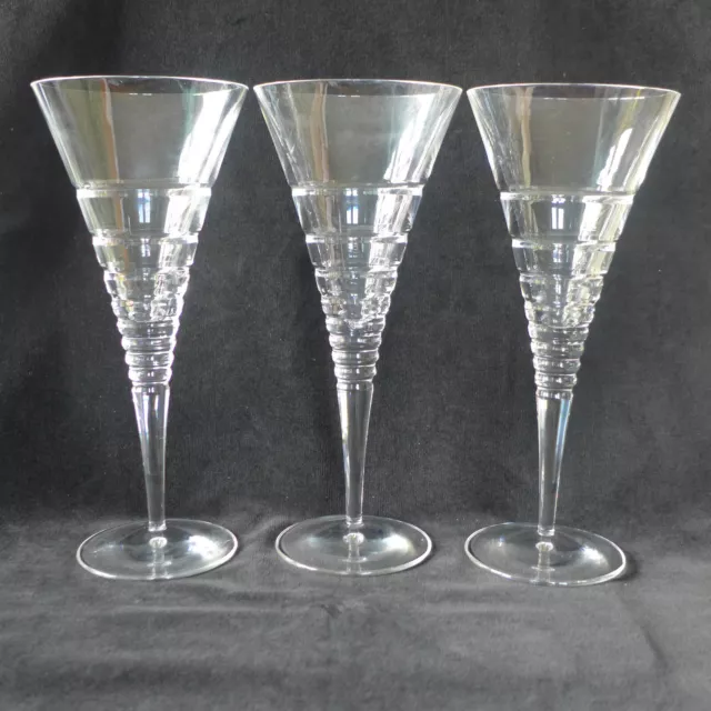 Pair Of Massive Designer Type Lead Crystal Wine Glasses + A Spare With Tiny Chip