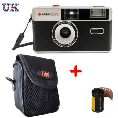 Agfa riutilizzabili 35mm Film Camera colore nero 135 Pellicola Custodia Bundle 