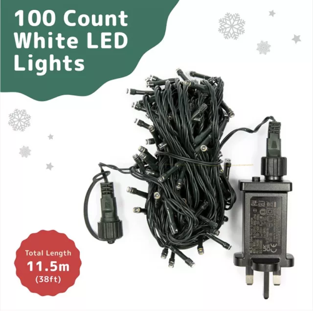 Weihnachtsbeleuchtung 100 Stück LED Warmweiß - 11,5m 2