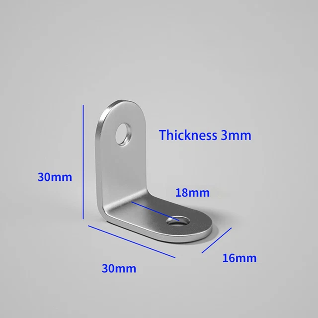 Stainless Steel Right Angle Bracket Corner Brace Joint Shelf Support L-Shape