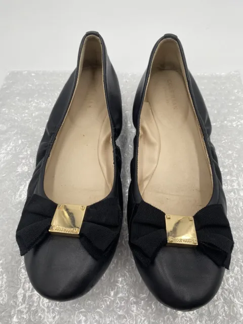 Cole Han Women’s Size 8.5 Black Leather Comfort Ballet Flat Slip On Shoes