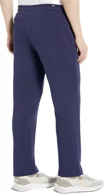 PUMA MEN'S ESSENTIALS Logo Pants Sweatpants Navy Blue Open Leg Size S ...