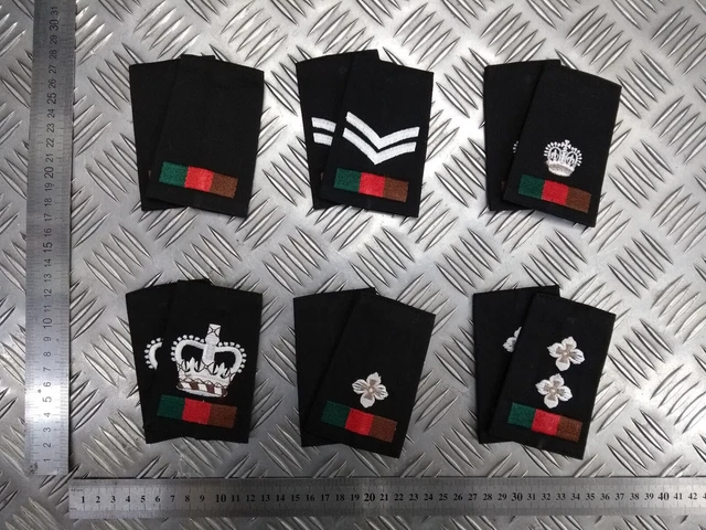 Tank Regiment Ranks ROYAL TANK REGIMENT RTR Black Rank Slides Genuine British, Pairs - NEW ...