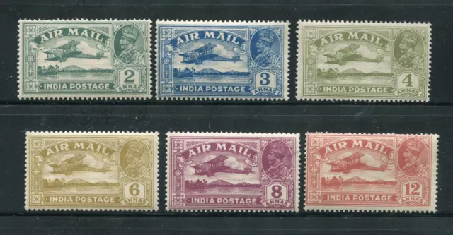 India C1 - C6 King George V Air Mail Stamp Set Mint Never Hinged