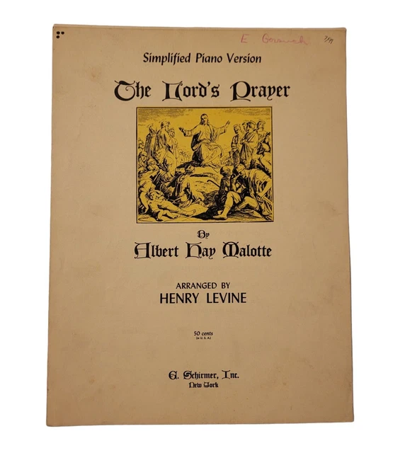 THE LORD S PRAYER By Albert Hay Malotte Sheet Music Simplified Piano the-lord-s-prayer-by-albert-hay-malotte-sheet-music-simplified-piano