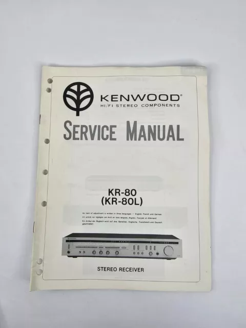 Kenwood KR-80 Receiver Service Manual *Original*