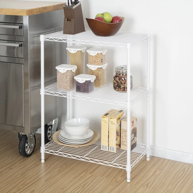 WHITE 3TIER WIRE Shelving Rack Shelf Storage Shelving Unit,750lbs 29.