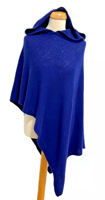 Kaleidoscope  Blue 100% Cashmere Poncho / Cape  One Size