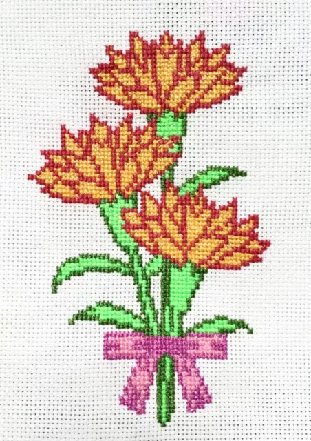 Cloves Flowers Completed Cross Stitch Embroidery Picture Needlework Art Gift