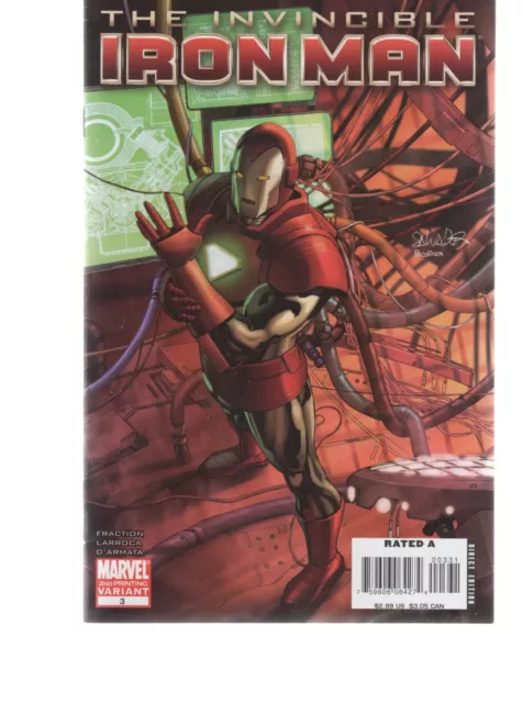 Invincible Iron Man  3  2Nd Print Variant 2008   Marvel Comics