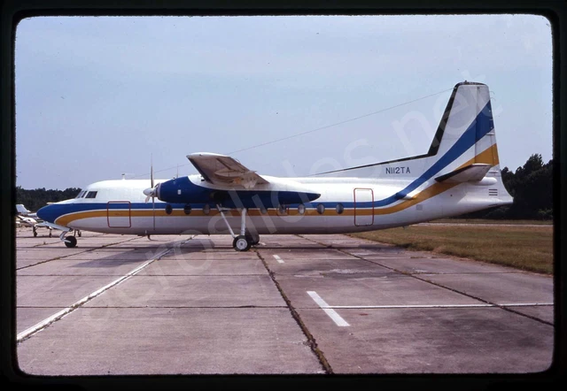 Wheeler Airlines Fairchild F27 N112TA 1981 Kodachrome Aircraft Slide/Dia