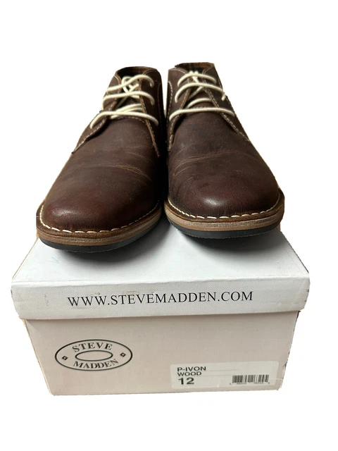 STEVE MADDEN P IVON 982 Brown Leather Chukka Boot Shoes Mens US 13 25.00 PicClick
