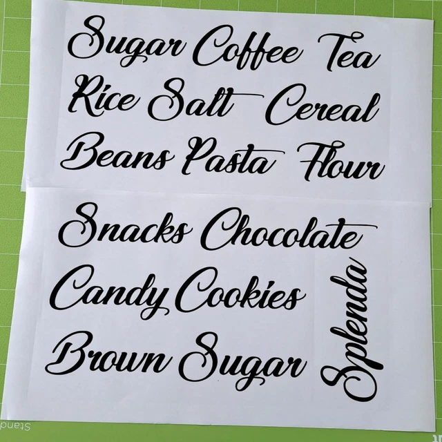 Kitchen Pantry Jar Canister Labels Stickers Vinyl Decals 15 Labels V1