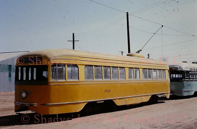 Los Angeles Railway LARy PCC Streetcar #3001 Original Slide Perris