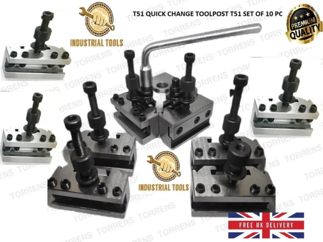Juego de postes de herramientas de cambio rápido T1 T51 de 10 piezas...
