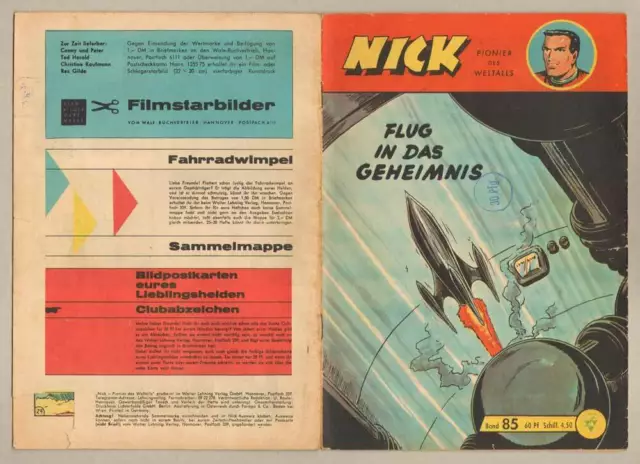 cgb NICK Nr. 85 a * Flug in das Geheimnis * H. Wäscher * BLITZ *Lehning* Z 2