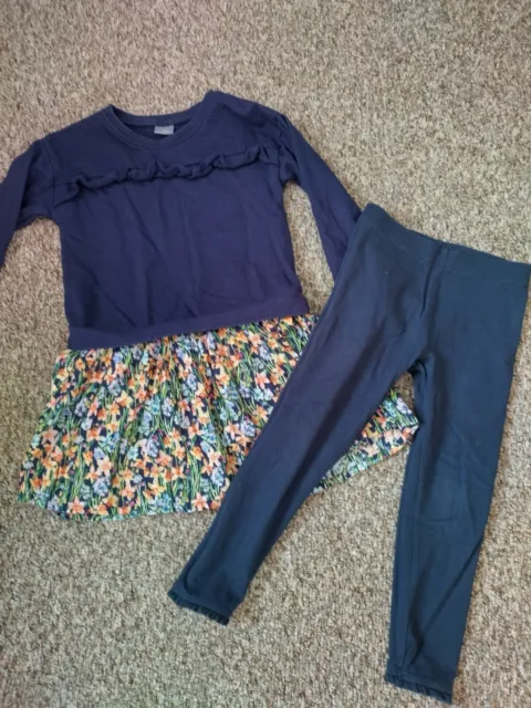 Girls Next Outfits Bundle Jumper Style Dress & leggings,Top & Trousers 4-5 Years 2
