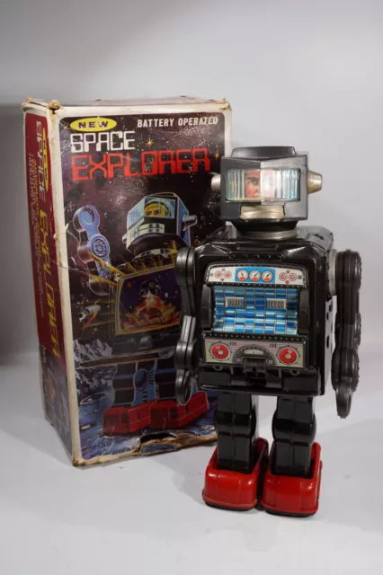 1960's - Roboter Horikawa S.H. Japan Space Explorer Blechspielzeug in Box