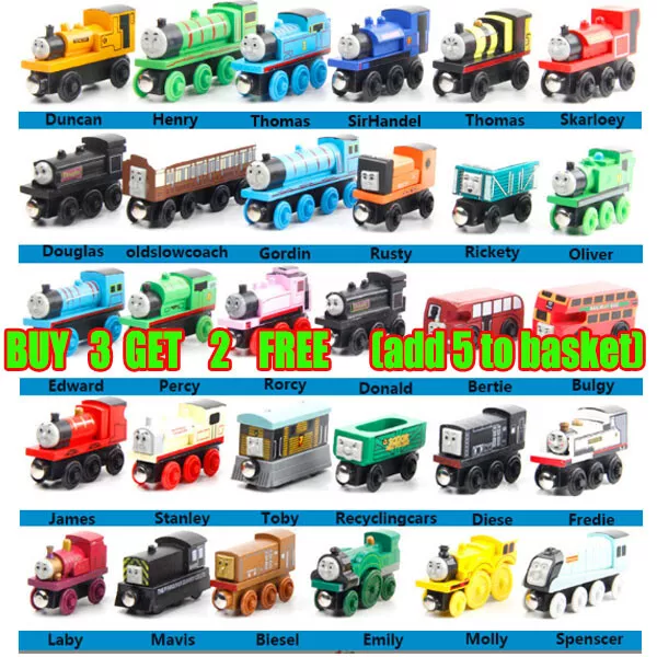Wooden Trains Track Tank Engines & Tender for Thomas& Friends BRIO COMPATIBLE