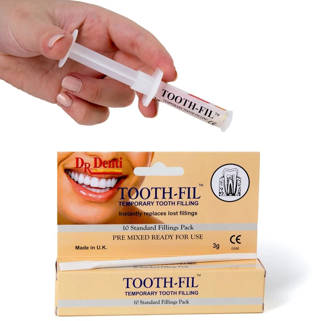 DR DENTI TOOTH Fill 3g Temporary Filling Dental Hole Filler Repair Kit