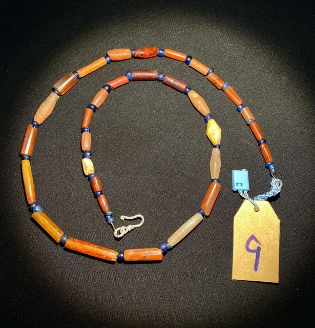old beads  orange color carnelian beads necklace from ancient Greek times