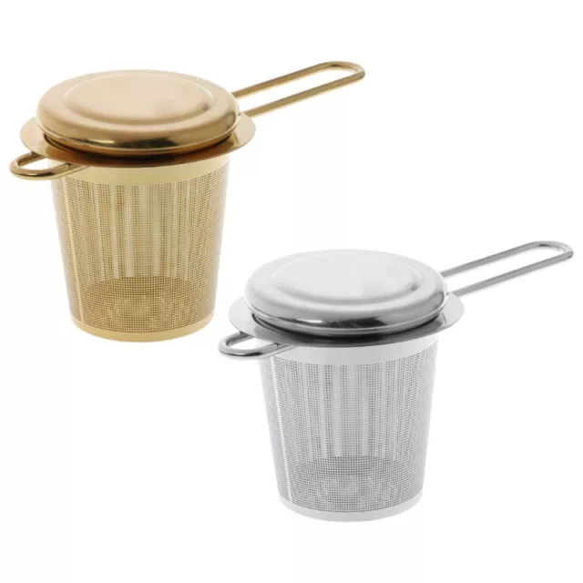 Stainless Steel Tea Infuser Strainer with Lid and Handle Reusable Mesh