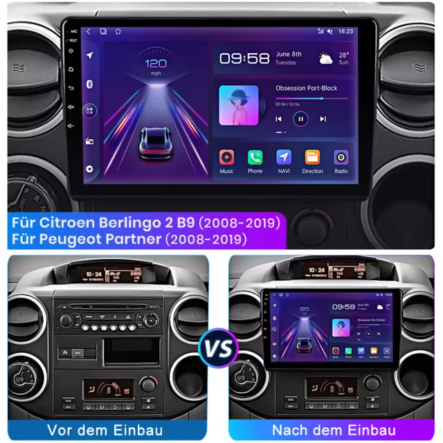 2+32GB Autoradio Android 12 Für Citroen Berlingo B9 Peugeot Partner GPS CarPlay 3