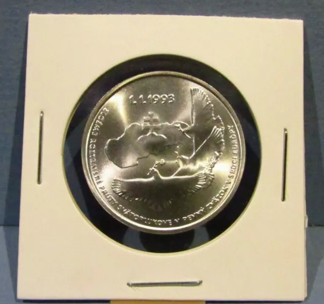 Slovak Independence 1993 Silver BU Coin 100 Korun Czech Slovakia Choice Top