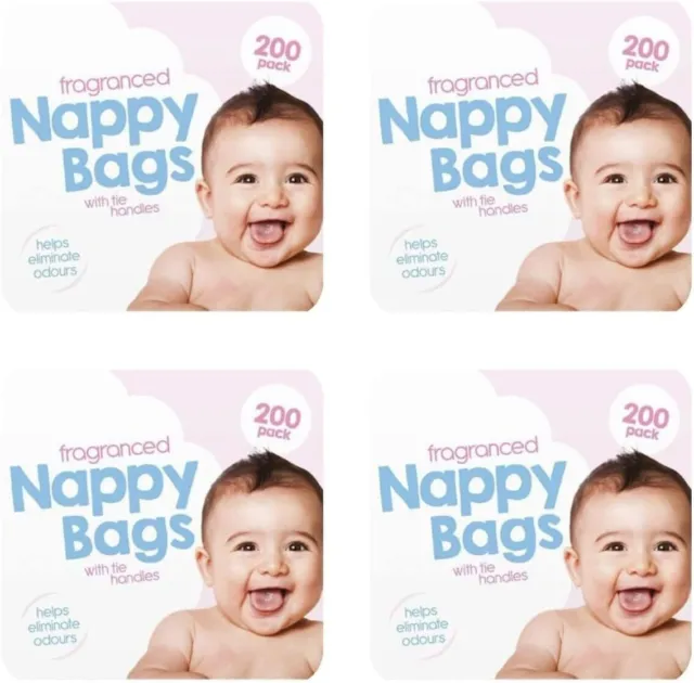 ZYBUX - Jumbo Packs Fragranced Nappy Disposable Bags 200 Count (Pack of 4)