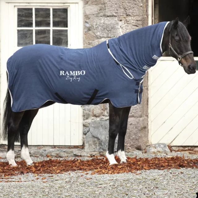 Horseware Rambo Dry Rug - Marine/Argent