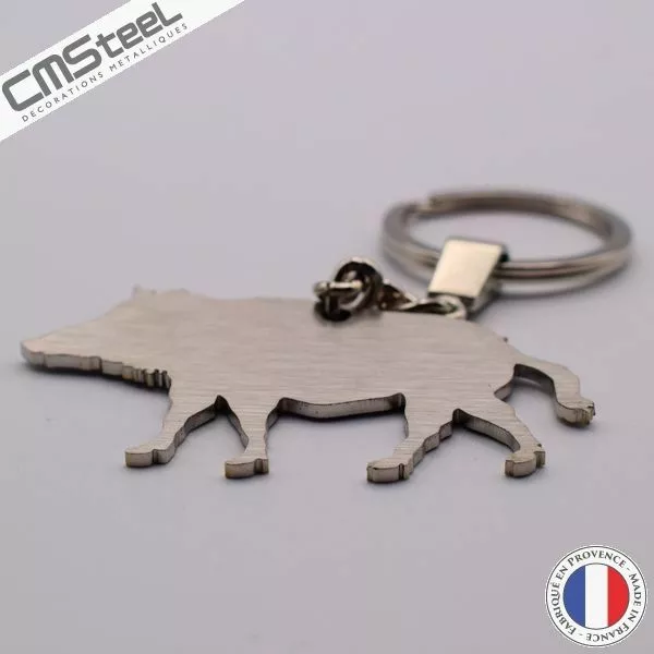 Porte clés Sanglier en Inox