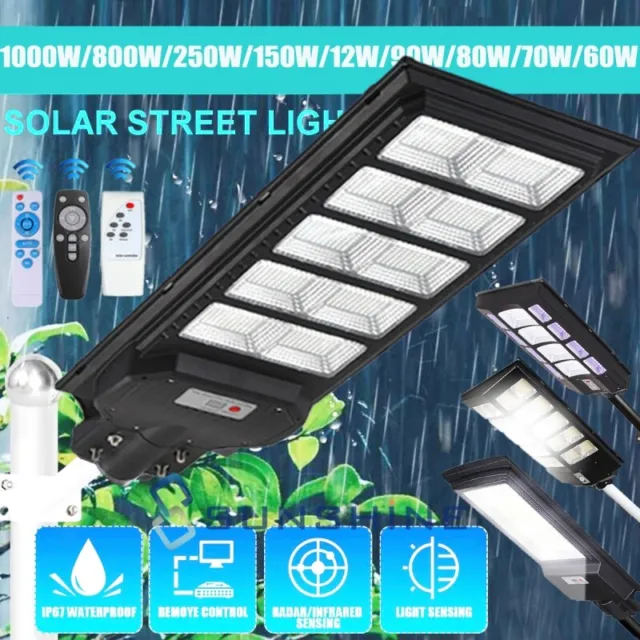 990000000LM Solar Street Light LED Motion Sensor IP67 for Garden Road Lamp+Pole