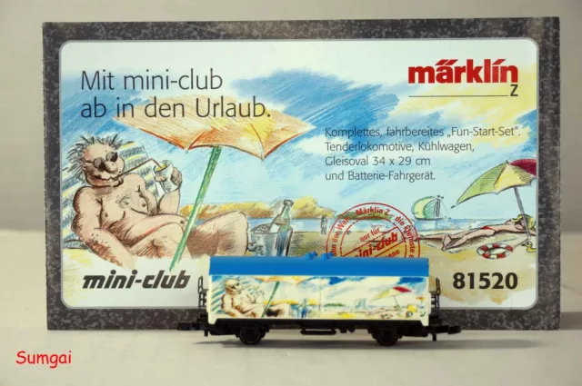 Z Scale Z Ga Märklin 81520 Refrigerator Car With a Beach Theme Marklin Mini-Club