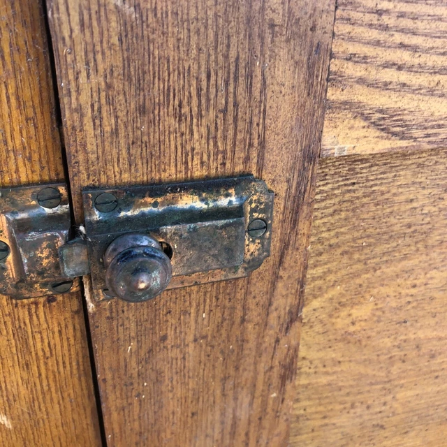 WOW pair vintage chestnut sliding paneled butler pantry doors 24.25” x 24 5/8” 3