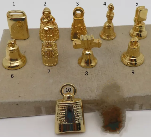 Rare série complète 10 fèves PERSO métal doré DIEUX ET DÉESSES mythologie  grecque ALCARA 2002 pour la Mie Câline