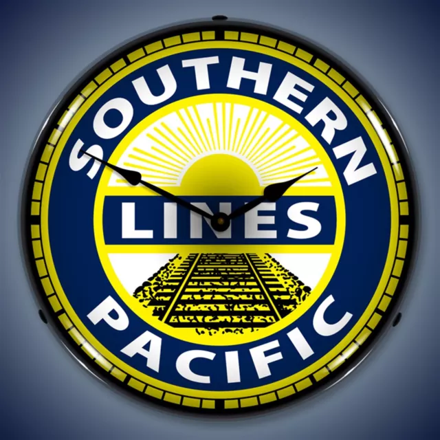 Southern Pacific Railroad Wall Clock, LED Lighted