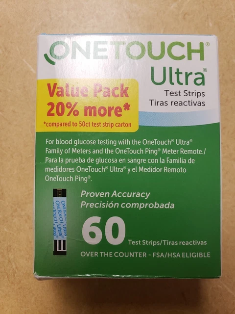 Cantidad de tiras reactivas OneTouch Ultra. 60 caducidad: 31/03/2024