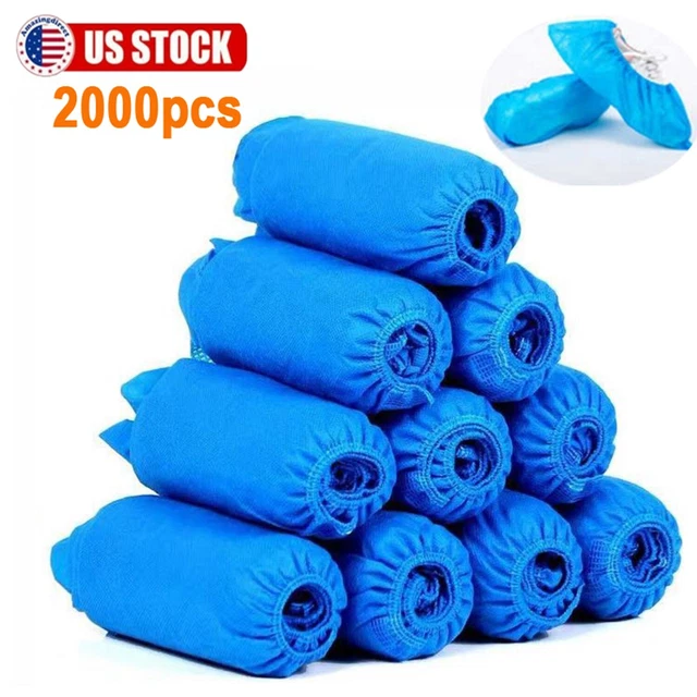 2000pcs Disposable Shoe Covers Blue Thickening Non-woven Anti Slip Dust Proof US