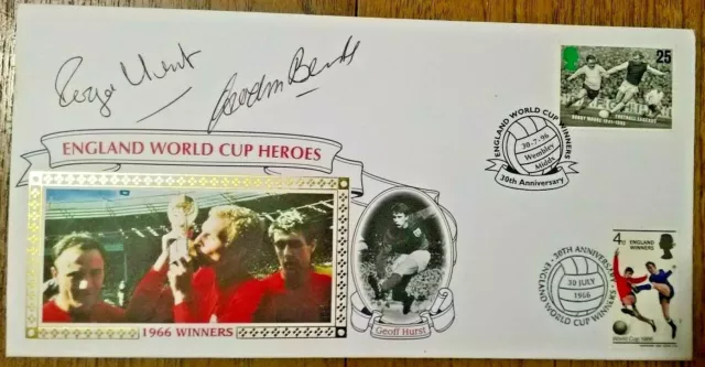 Autographed England 1966 World Cup Benham Signed Fdc Gordon Banks & Roger Hunt