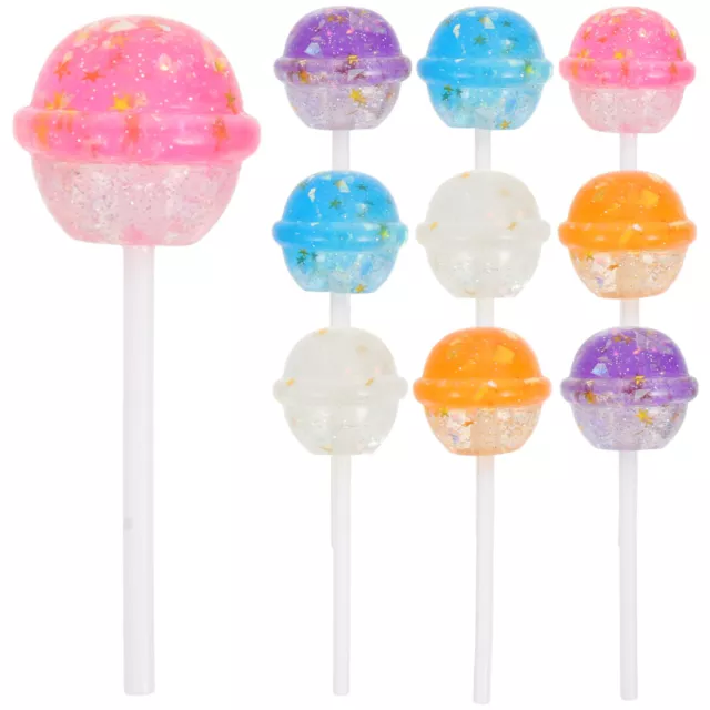 10 Pcs Resin Fake Lollipop Child Theme Birthday Decoration Stake