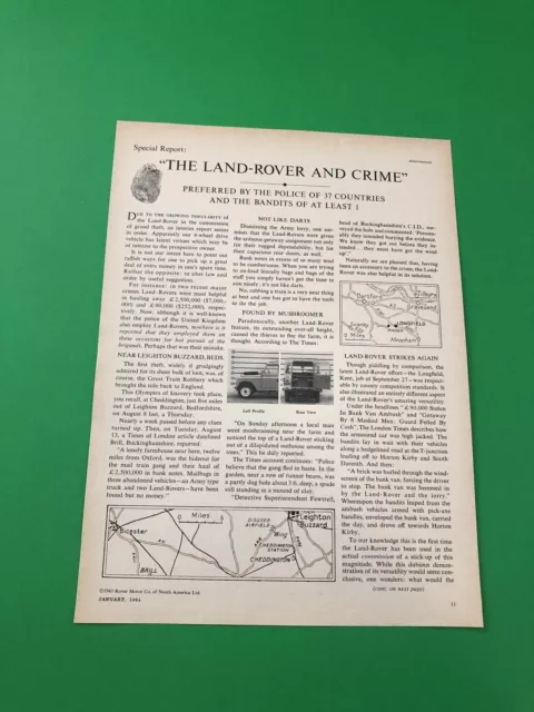 1963 1964 Land Rover Original Vintage Print Ad Advertisement