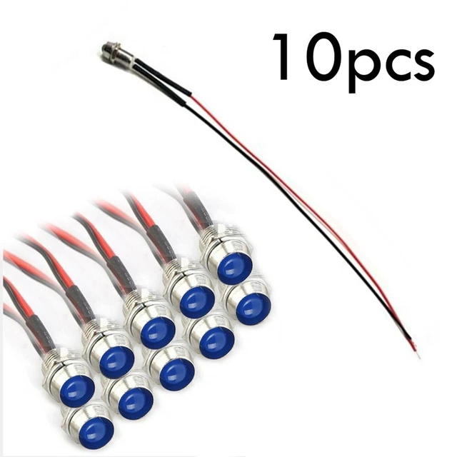 Lot De 10 LEDs Indicatrices Pré-câblées 3mm - Tensions De 3V à 380V, Fils De 20cm, Multicolores