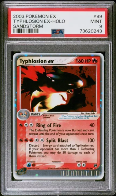 2003 Pokemon EX Sandstorm Typhlosion ex holo 99/100 PSA 9 Mint