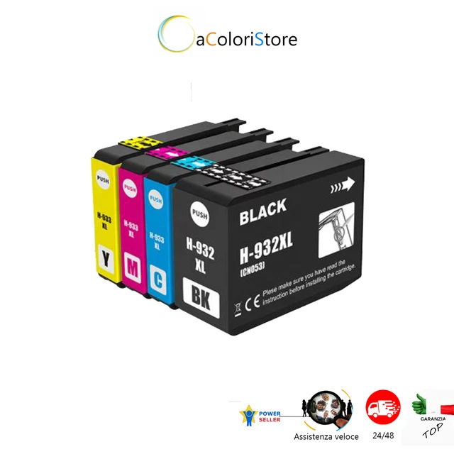 4 CARTUCCE COMPATIBILI HP 932 HP 933  Officejet 6700 6600 6100 7110 7610