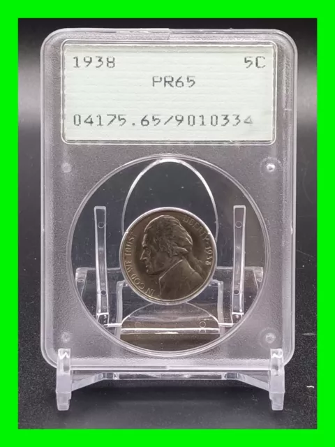 Stunning 1938 Proof Jefferson Nickel PCGS PR65 ~ In Vintage PCGS Holder