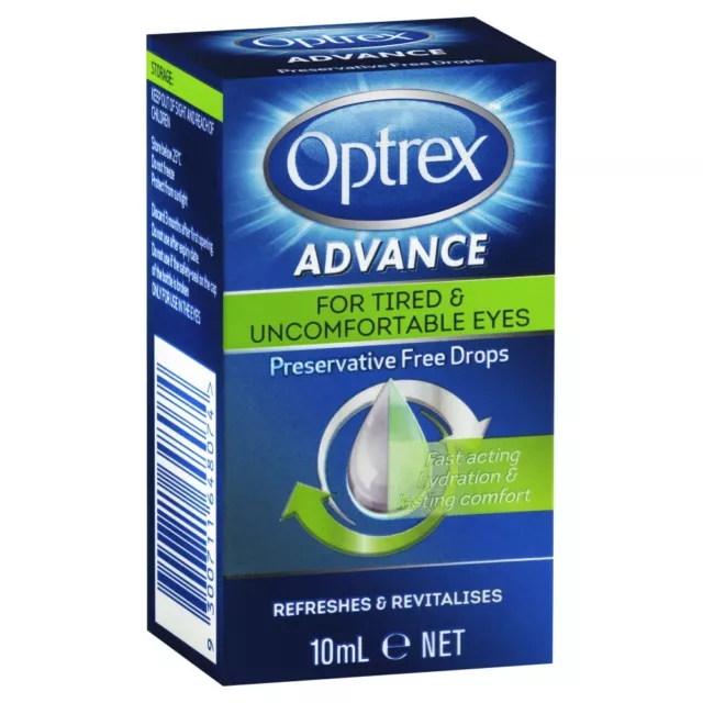 Optrex Advance Eye Drops 10mL for Tired & Uncomfortable Eyes Refreshes